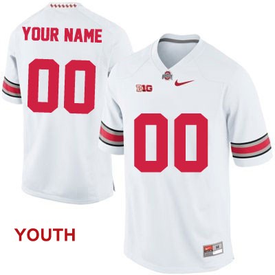 Youth NCAA Ohio State Buckeyes Custom #00 College Stitched Authentic Nike White Football Jersey XF20V47SY